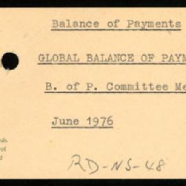 Research Department - Balance of Payments - Global - Committee Meeting - June 1976