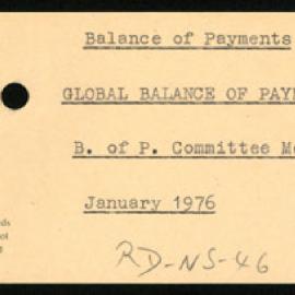 Research Department - Balance of Payments - Global - Committee Meeting - January 1976