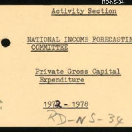Research Department - Activity Section - National Income Forecasting Committee Meeting - Private Gross Capital Expenditure