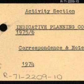 Research Department - Management Section - Indicative Planning Council - 1975-1976 - Correspondence & Notes