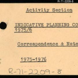 Research Department - Management Section - Indicative Planning Council - 1975-1976 - Correspondence & Notes