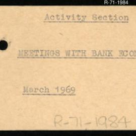 Research Department - Activity Section -  Meeting with Bank Economists - March 1969