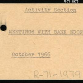 Research Department - Activity Section -  Meeting with Bank Economists - October 1966