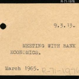 Research Department - Activity Section -  Meeting with Bank Economists - March 1965