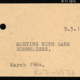 Research Department - Activity Section -  Meeting with Bank Economists - March 1964