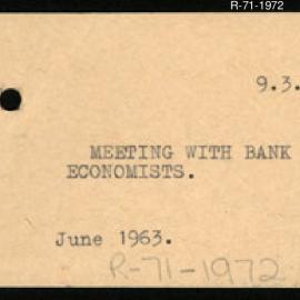 Research Department - Activity Section -  Meeting with Bank Economists - June 1963