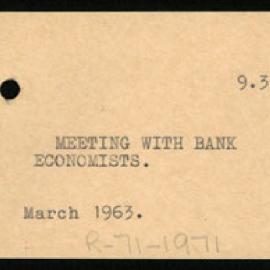 Research Department - Activity Section -  Meeting with Bank Economists - March 1963