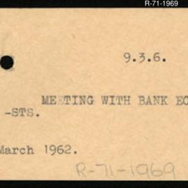 Research Department - Activity Section -  Meeting with Bank Economists - March 1962