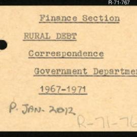 Research Department - Finance Section - Rural Debt - Government Departments