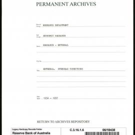 Research Department - Economic Research - External - Overseas Conditions - 1956 - 1957
