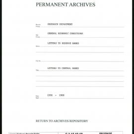 Research Department - General Economic Conditions - Letters to the Reserve Banks - Letters to Central Banks - 1956 - 1968