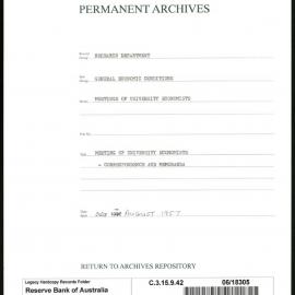 Research Department - General Economic Conditions - Meetings of the University Economists - Correspondence and Memoranda - May - August 1957