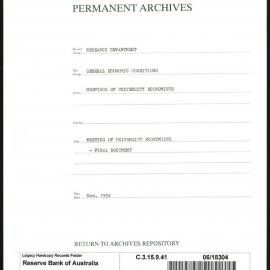Research Department - General Economic Conditions - Meetings of the University Economists - Final Documents - November 1956