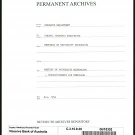 Research Department - General Economic Conditions - Meetings of the University Economists - Correspondence and Memoranda - 1956 - 1957