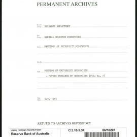 Research Department - General Economic Conditions - Meetings of the University Economists - Papers Prepared by Economists (File No.2) - November 1955