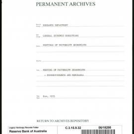 Research Department - General Economic Conditions - Meetings of the University Economists - Correspondence and Memoranda - September 1955 - January 1956