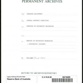 Research Department - General Economic Conditions - Meetings of the University Economists - University Economists' Meeting - Economists' Documents - May - June  1955