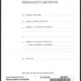 Research Department - General Economic Conditions - Meetings of the University Economists - University Economists' Meeting - Papers Presented by the Economists - June 1954