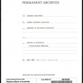 Research Department - General Economic Conditions - Meetings of the University Economists - Meeting of Economists - Miscellaneous Memoranda - January 1953 - July 1953