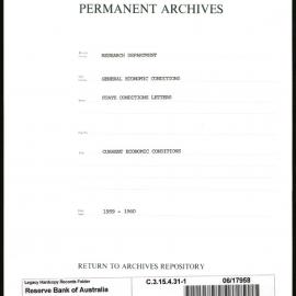 Research Department - General Economic Conditions - State Conditions Letters - Current Economic Conditions - File 1 - 1959 - 1960