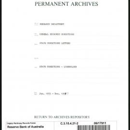 Research Department - General Economic Conditions - State Conditions Letters - Queensland - File 2 - January 1955 - December 1956