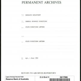 Research Department - General Economic Conditions - State Conditions Letters - April - June 1950