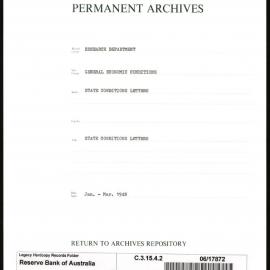 Research Department - General Economic Conditions - State Conditions Letters - January - March 1948