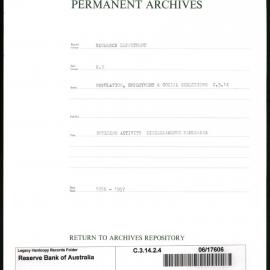 Research Department - Population, Employment and Social Conditions - Building Activity - Miscellaneous Memoranda - 1956 - 1957