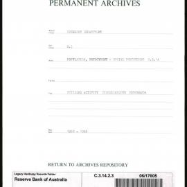 Research Department - Population, Employment and Social Conditions - Building Activity - Miscellaneous Memoranda - 1950 - 1956