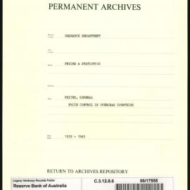 Research Department - Prices & Statistics - General - Price Control in Overseas Countries - 1939 - 1943