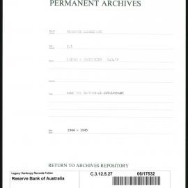 Research Department - Prices & Statistics - Investment and Miscellaneous - Bank for Industrial Development - 1944 - 1945