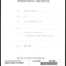 Research Department - Prices & Statistics - Investment and Miscellaneous - Correspondence - United Dominions Trust Ltd - 1932 - 1937