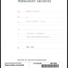 Research Department - Prices & Statistics - Investment and Miscellaneous - United Kingdom Capital Issues for Australia - 1936 - 1940