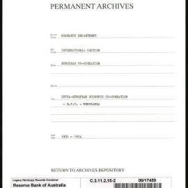 Research Department - International Section - European Co-operation - Intra-European Economic Co-Operation - E.P.U. - Memoranda - File 2 - 1950 - 1954