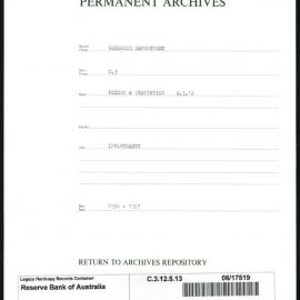 Research Department - Prices & Statistics - Investment and Miscellaneous - Investments - 1934 - 1951