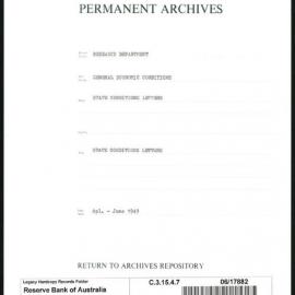 Research Department - General Economic Conditions - State Conditions Letters - April - July 1949