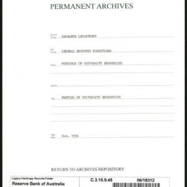 Research Department - General Economic Conditions - Meetings of the University Economists - November 1956