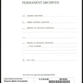 Research Department - General Economic Conditions - Meetings of the University Economists - Final Documents - November 1957