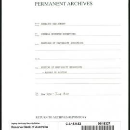Research Department - General Economic Conditions - Meetings of the University Economists - Report on the Meeting - May - June 1958