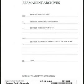 Research Department - General Economic Conditions - Letters to the Reserve Banks - Letters to Federal Reserve Bank of New York - File 3 - 1935
