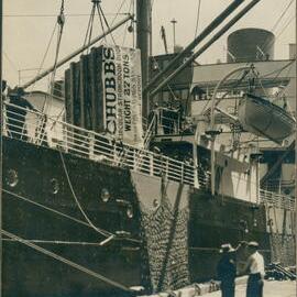 Government Savings Bank of New South Wales - Chubb strong room doors leaving ship at docks for new Head Office in Martin Place - 11 October 1926