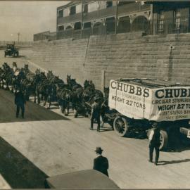 Government Savings Bank of New South Wales - Chubb strong room doors on horse-drawn wagon - for new Head Office in Martin Place - 11 October 1926