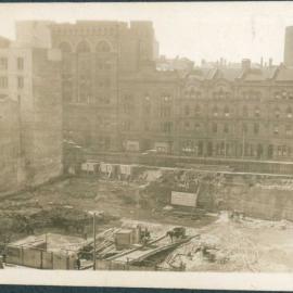 Premises - Government Savings Bank of NSW - 48-50 Martin Place - Construction - excavation of site - July 1924