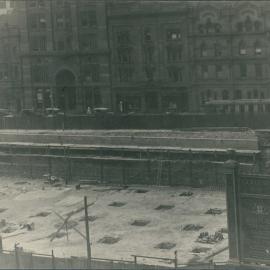 Premises - Government Savings Bank of NSW - Head Office 48-50 Martin Place - Construction - View showing excavation and pier holes - December 1924