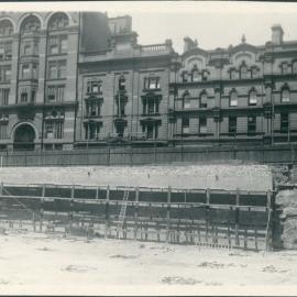 Premises - Government Savings Bank of NSW - Head Office 48-50 Martin Place - Construction - Brick retaining wall on Elizabeth Street (View 3) - December 1924