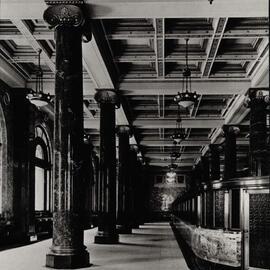 Premises - Government Savings Bank of NSW - Head Office 48-50 Martin Place - Interior - Banking Chamber (western aspect) upon completion - 1928