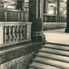 Premises - Government Savings Bank of NSW - Head Office 48-50 Martin Place - Interior - Banking Chamber (Castlereagh St Stairway) upon completion - 1928