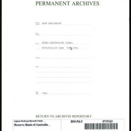 Bank Management - Commonwealth Bank - 1952 - 1959 - Board Information Papers - 1953