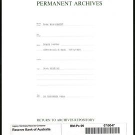 Bank Management - Commonwealth Bank - Board Papers - 1951 - 1959 - 96th Meeting - 22 December 1959
