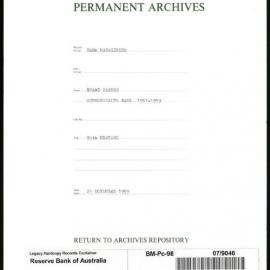 Bank Management - Commonwealth Bank - Board Papers - 1951 - 1959 - 95th Meeting - 25 November 1959